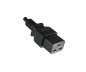 Preview: Cold device cable C19 to C20, 1,5mm², 16A, extension, VDE, black, length 1,00m